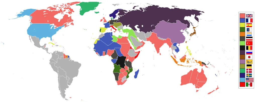 kaart wereld 1898 kolonisatie imperialisme