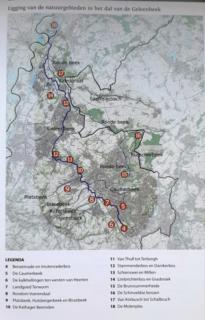 kaart van het stroomgebied van de Geleenbeek