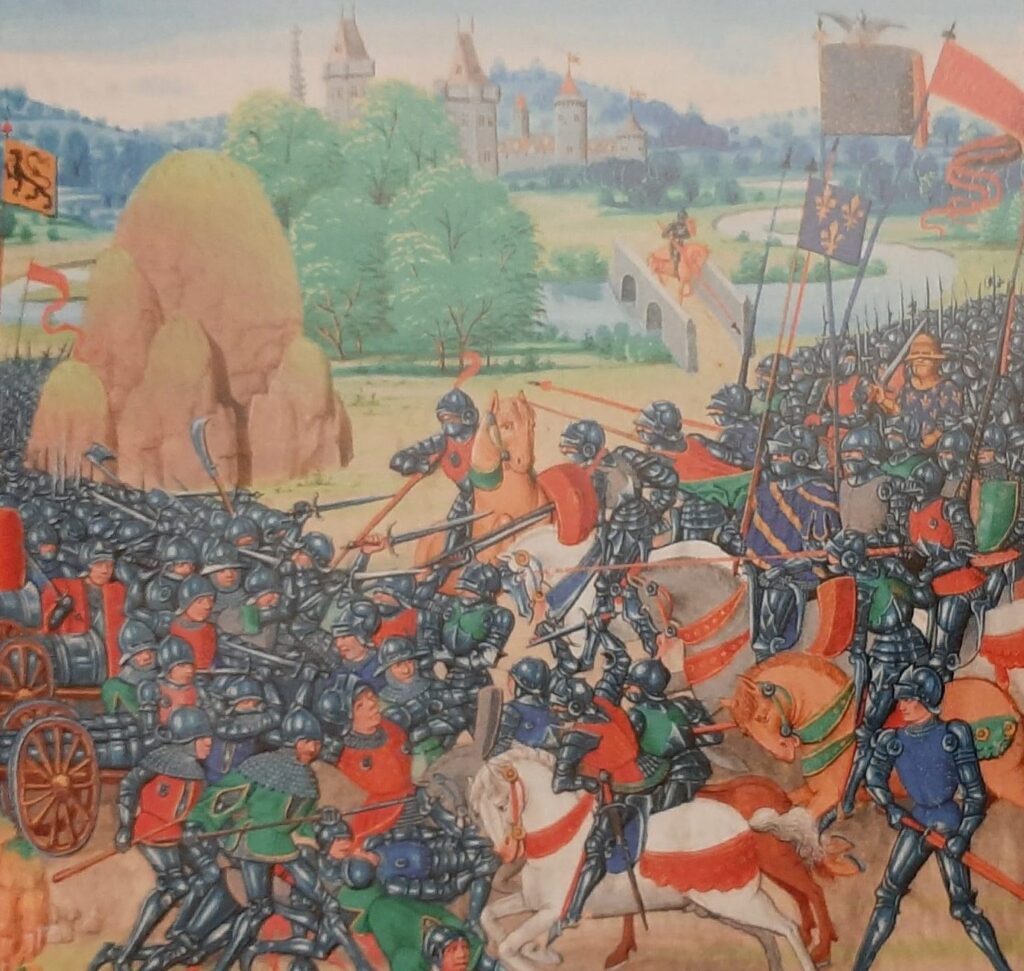 Afbeelding Filips de Stoute vecht tegen Filips van Artevelde bij de stad Gent